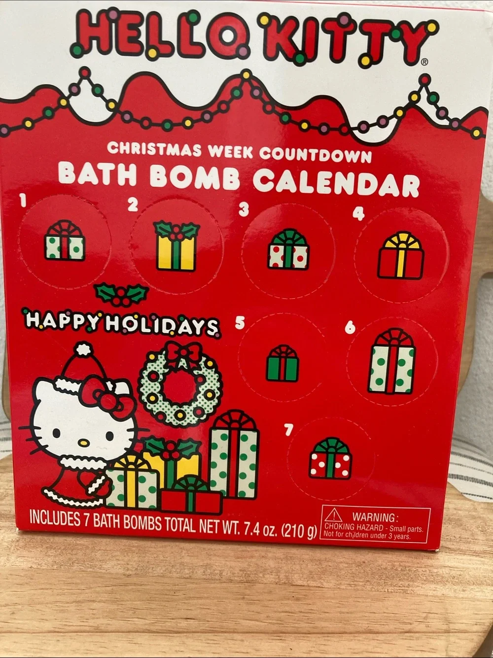 SALE! NWT Hello Kitty Red and White Holiday Bath Bomb Countdown Set